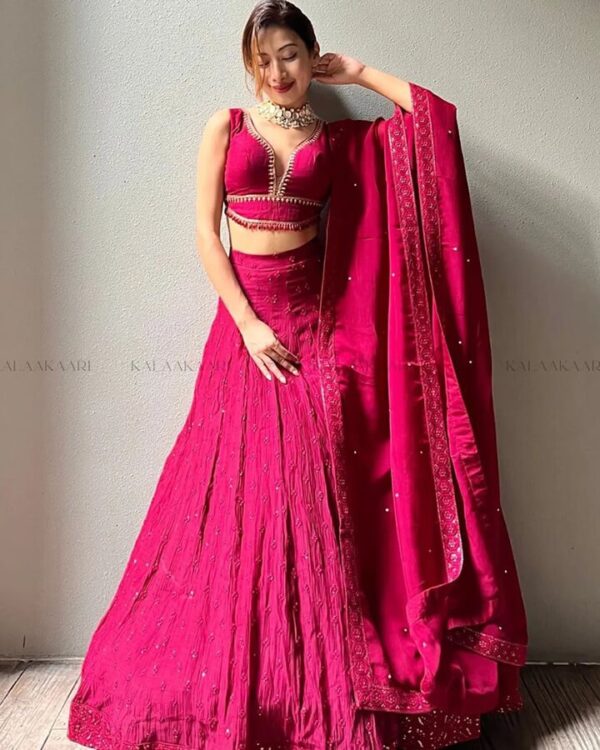Pink Color Silk  inner Heavy Designer Lehenga Choli - Image 2