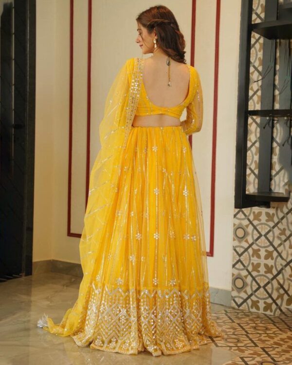 yellow haldi sepecial Lehengha Choli with dupata - Image 13