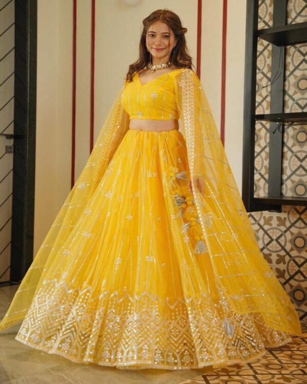 yellow haldi sepecial Lehengha Choli with dupata