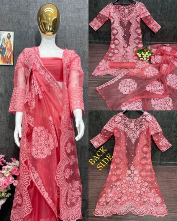 LUNCHING NEW PARTY WEAR WITH KOTI HEAVY CHINE STITCH WORK - Image 6