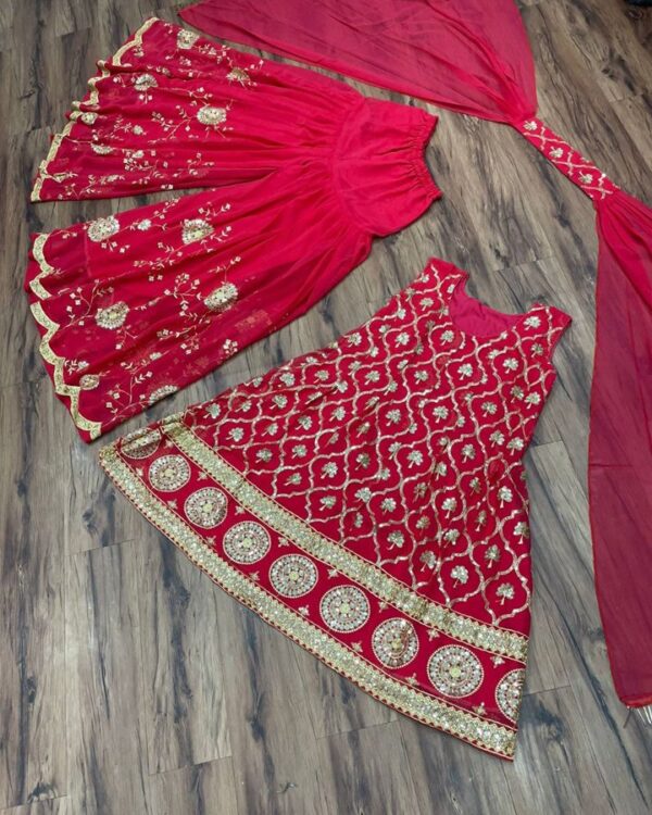 embroidery with Sequnce with fancy latkan suit - Image 3
