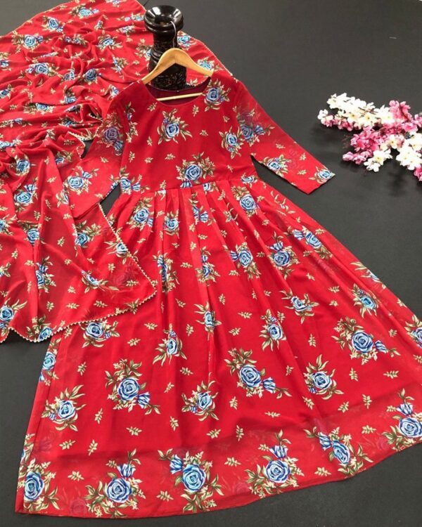 BEAUTIFUL DESIGNER ANARKALI SUIT ON HAVY FAUX GEORGETTE - Image 5
