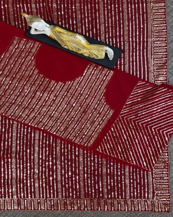 BEUTIQUE WEAR COLLECTION DOUBLE SEQUANCE WORK SAREE - Image 5