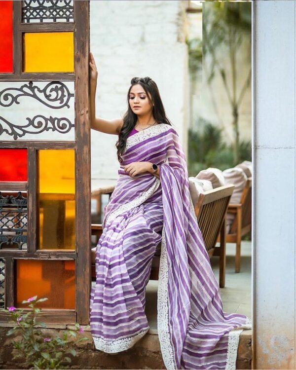 PARTY WEAR PRINT AND SEQUANCE CORDING WORK SAREE ON PRINTED FAUX GEORGETTE WITH BLOUSE