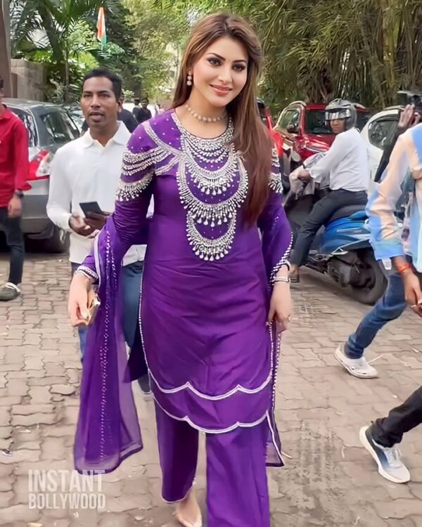 Chinon Silk Embroidered Thread & Sequin Work Kurti with Elastic Pants & Faux Georgette Dupatta