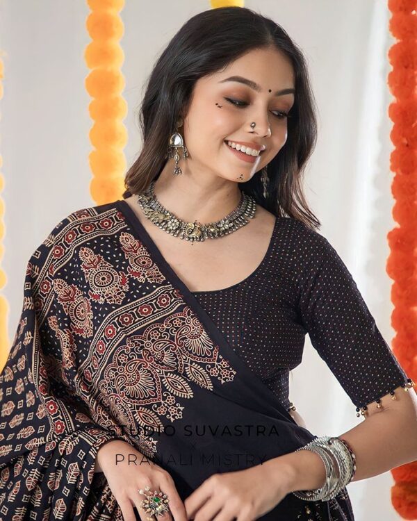 Navratri Special Rayon Lehenga Set with Printed Work & Pari Lace - Image 4
