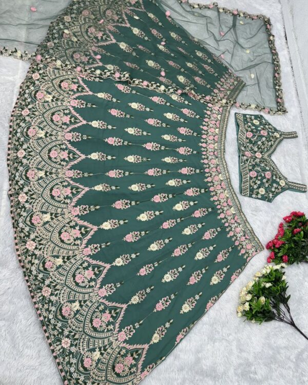 Attractive Indian Bridal Lehenga Choli and blouse, crop top for women's - Image 5