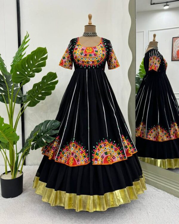 Navratri Special Designer Faux Georgette Lehenga Choli with Chine stitch & Sequin Work Semi-Stitched